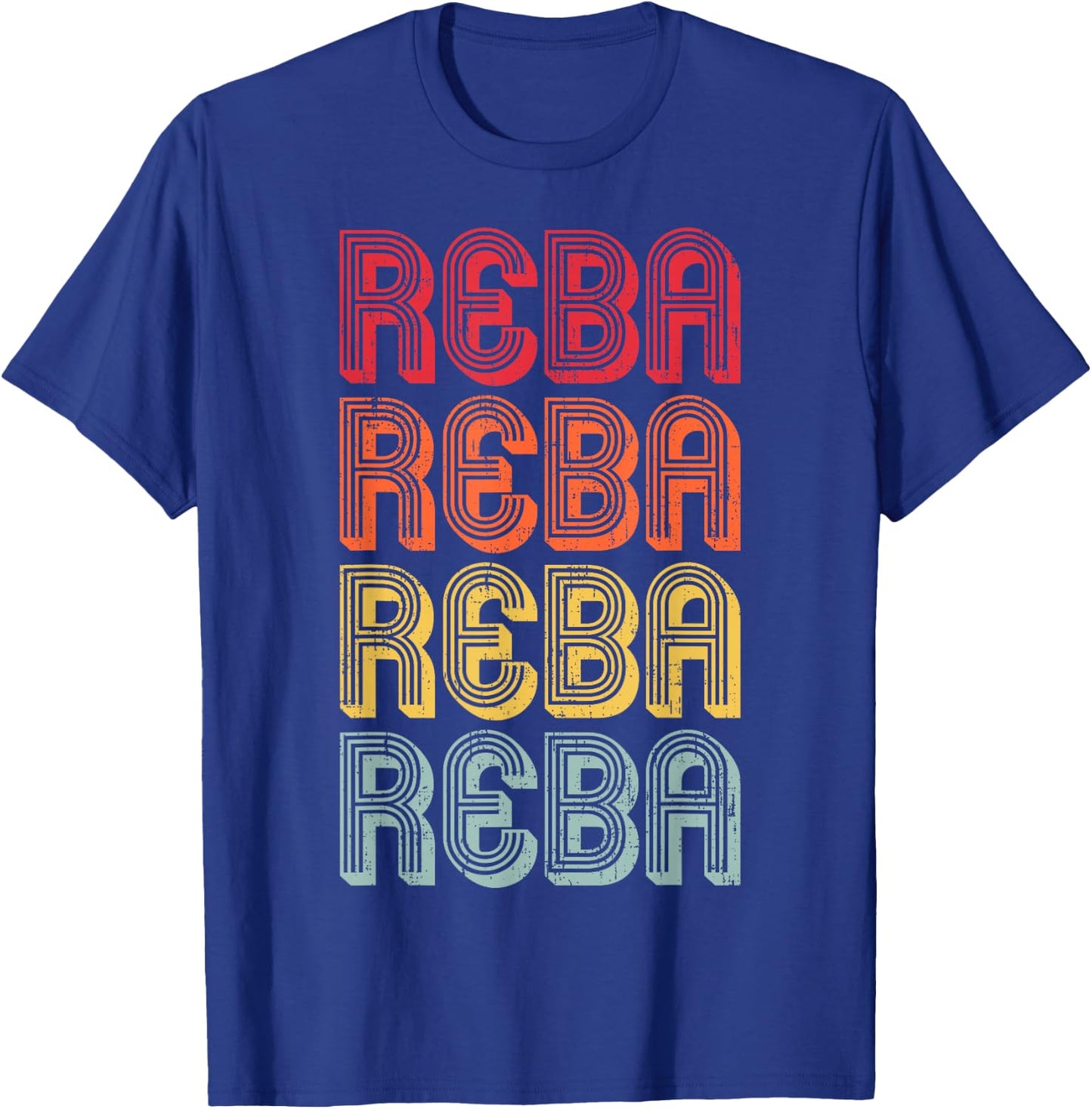 Vintage Reba Name Retro Style 70s 80s First Women T-Shirt - T-Shirt | Royal