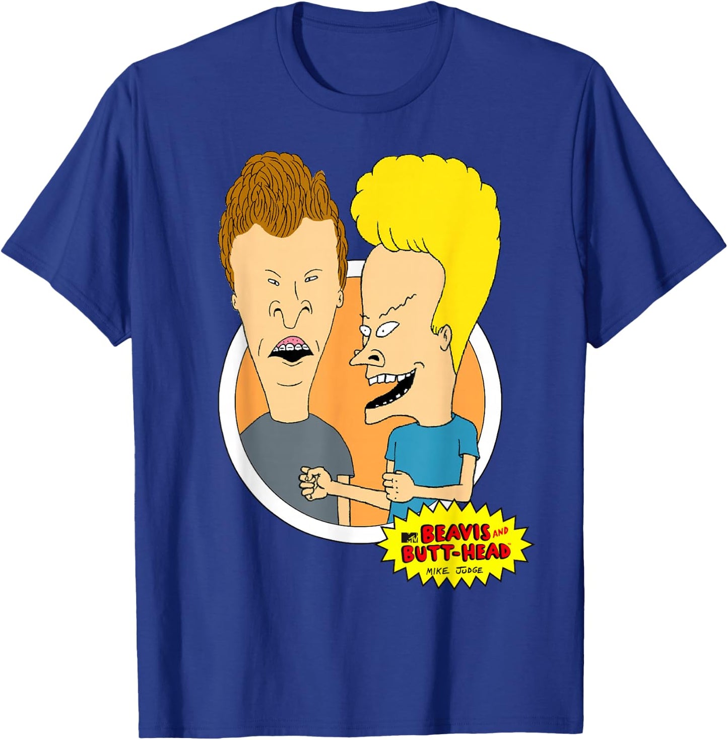 Beavis and Butt-Head Classic Circle Portrait T-Shirt - T-Shirt | Royal