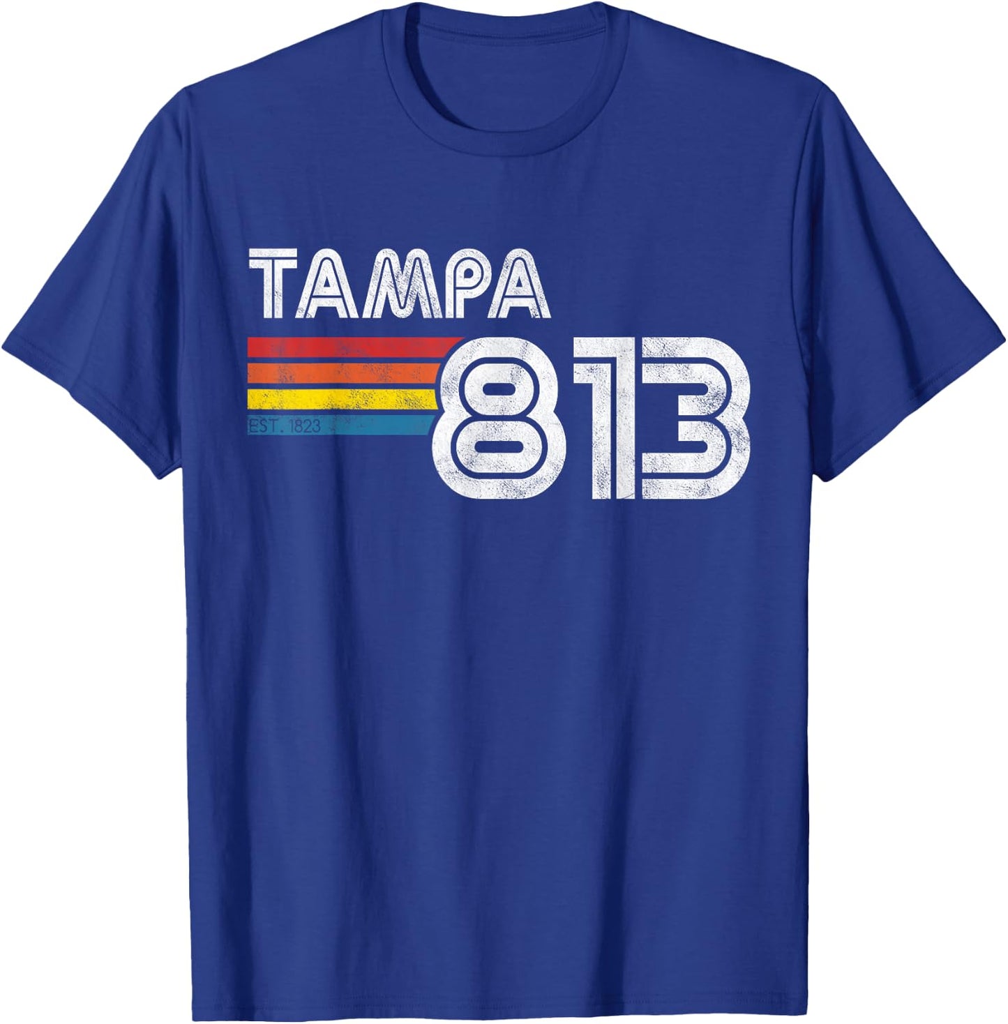 Vintage Tampa | Proud 813 State Of Florida Gift T-Shirt - T-Shirt | Royal