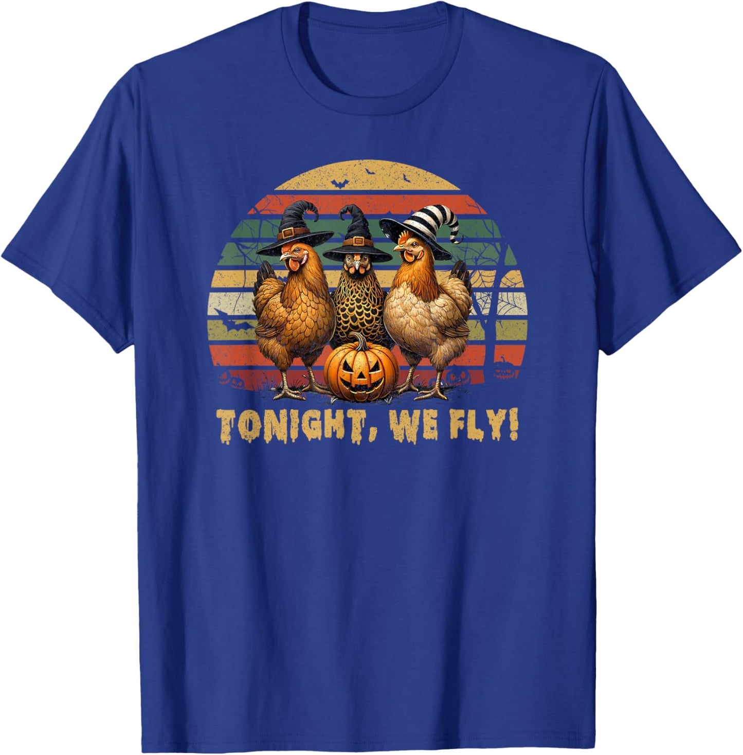 Tonight We Fly Halloween Chicken Fall Farm Animals Spooky T-Shirt - T-Shirt | Royal