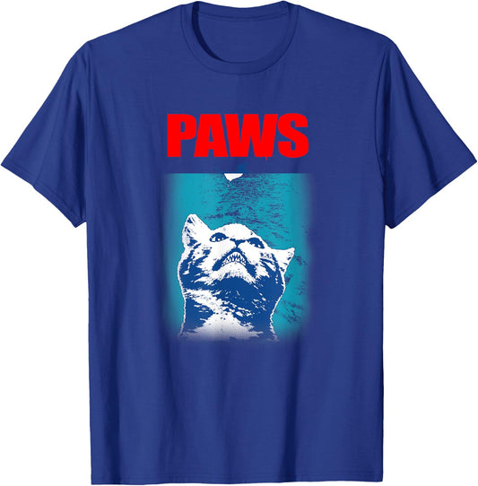 Paws Underwater Shark Attack Funny Cat Parody Gift Women Girls Kids T-Shirt - T-Shirt | Royal