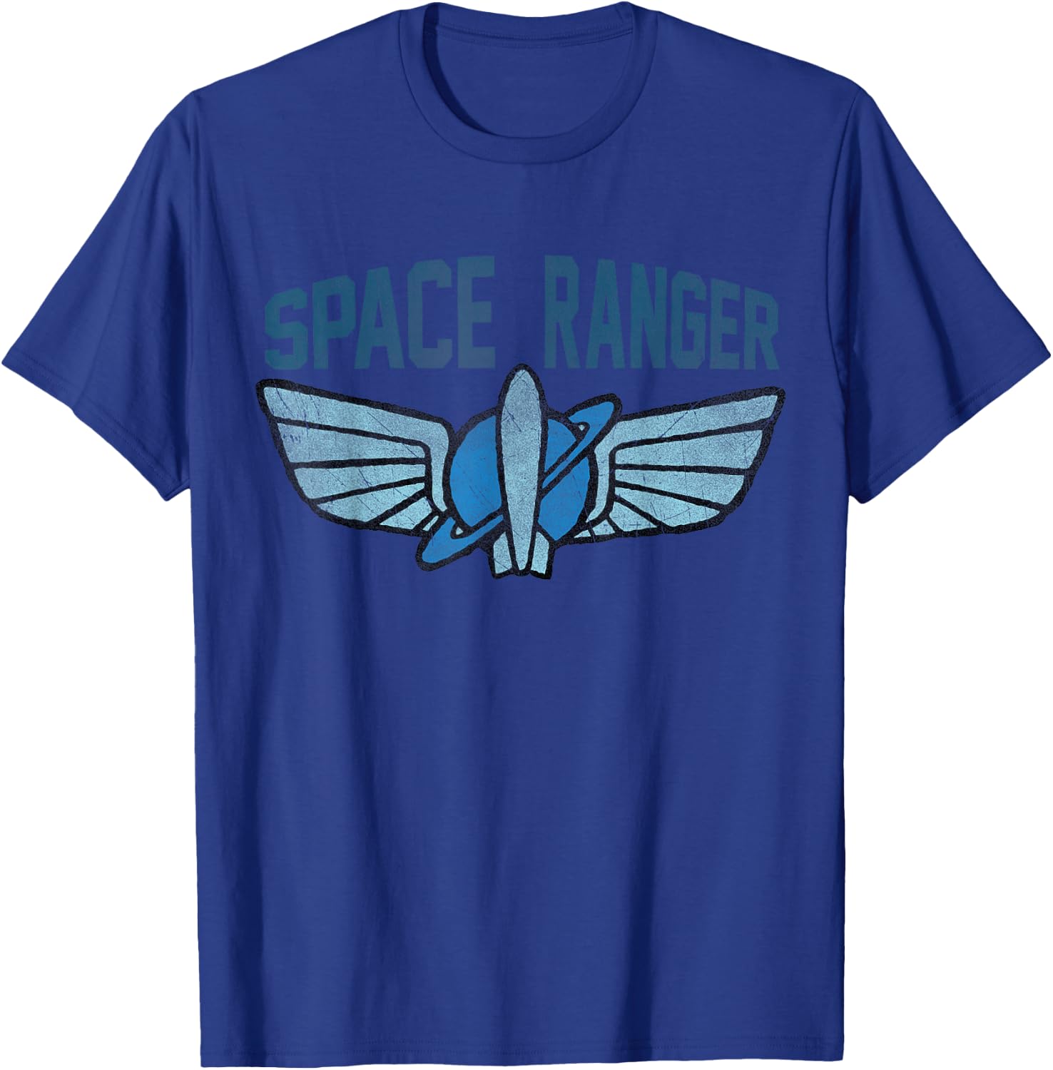 Disney Pixar Toy Story Buzz Space Ranger Star Command Logo T-Shirt - T-Shirt | Royal