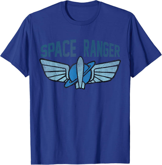 Disney Pixar Toy Story Buzz Space Ranger Star Command Logo T-Shirt - T-Shirt | Royal