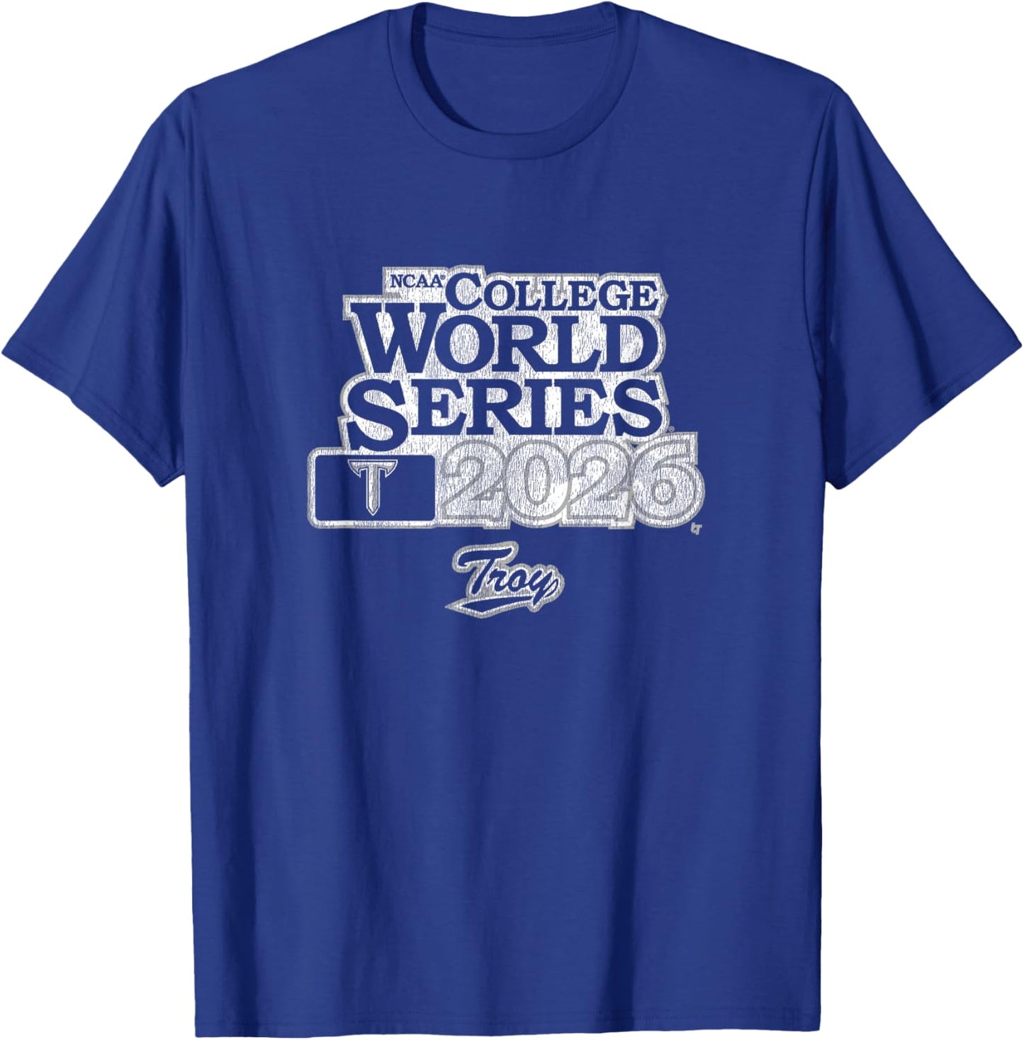 2026 College World Series - Troy Trojans Baseball T-Shirt - T-Shirt | Royal
