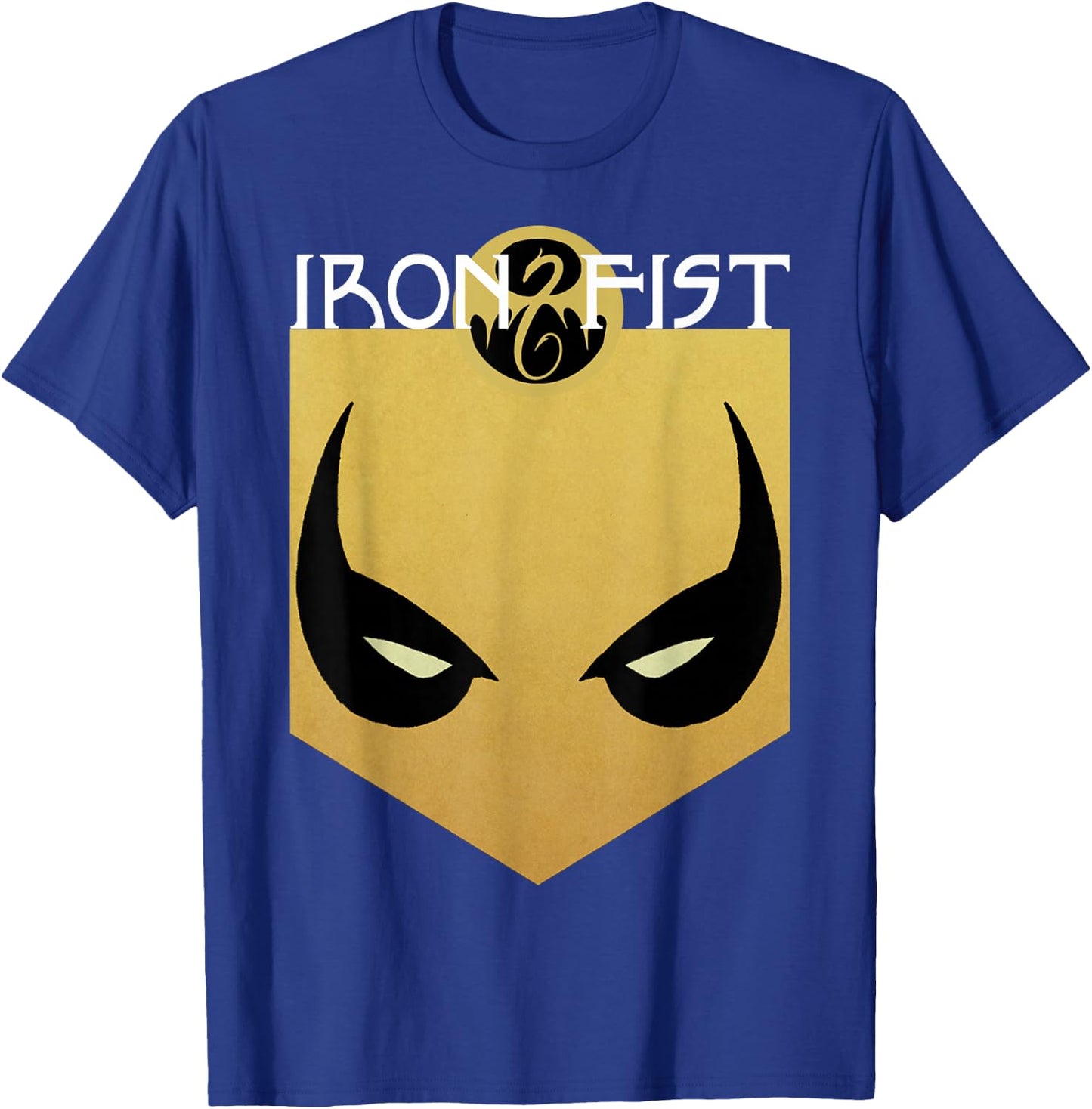 Marvel Comics Retro Classic Iron Fist Big Face Mask T-Shirt - T-Shirt | Royal