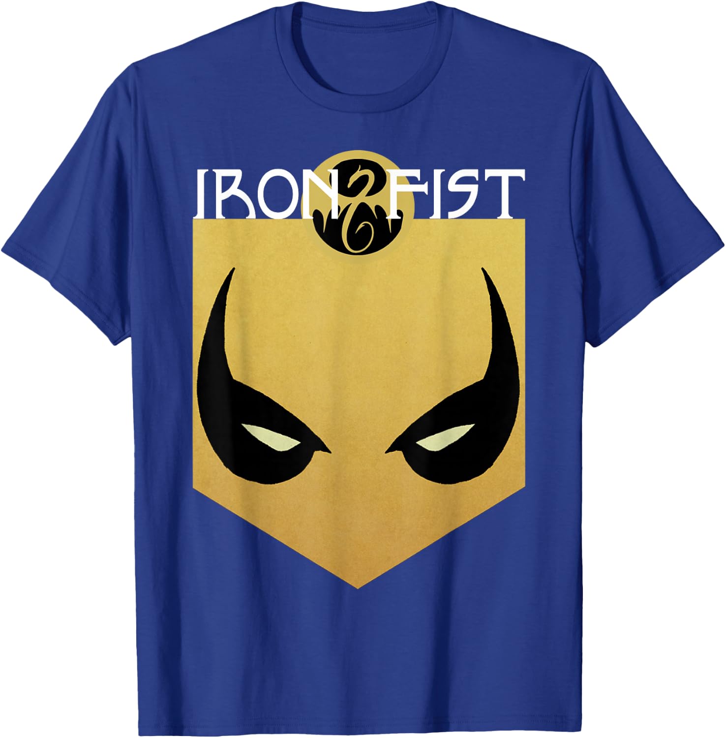 Marvel Comics Retro Classic Iron Fist Big Face Mask T-Shirt - T-Shirt | Royal