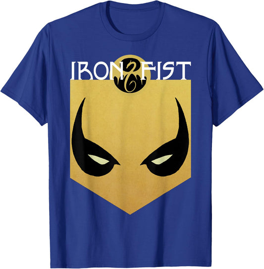 Marvel Comics Retro Classic Iron Fist Big Face Mask T-Shirt - T-Shirt | Royal