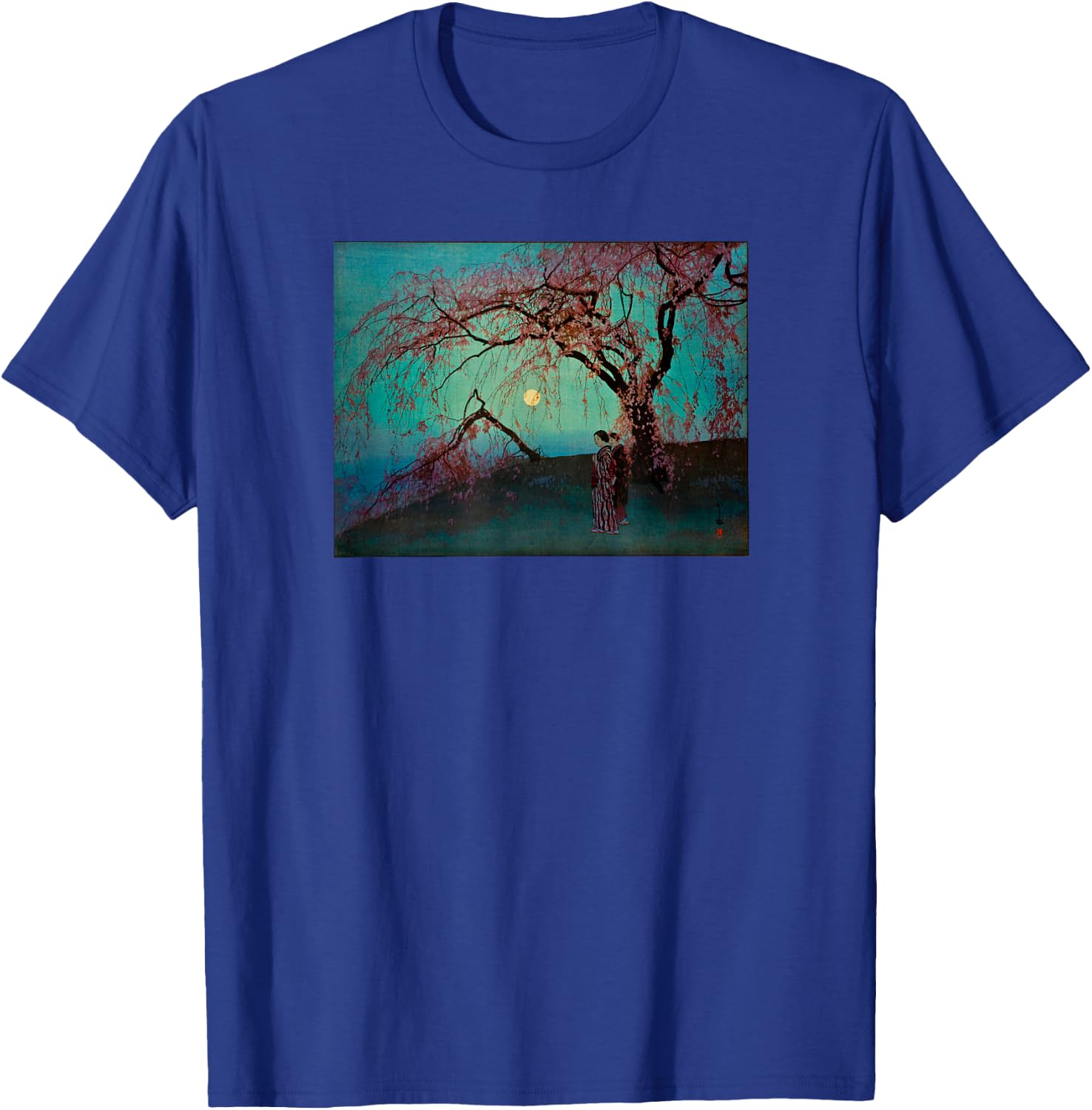 Japanese Art Hiroshige Woodblock Art Classic Print Retro T-Shirt - T-Shirt | Royal