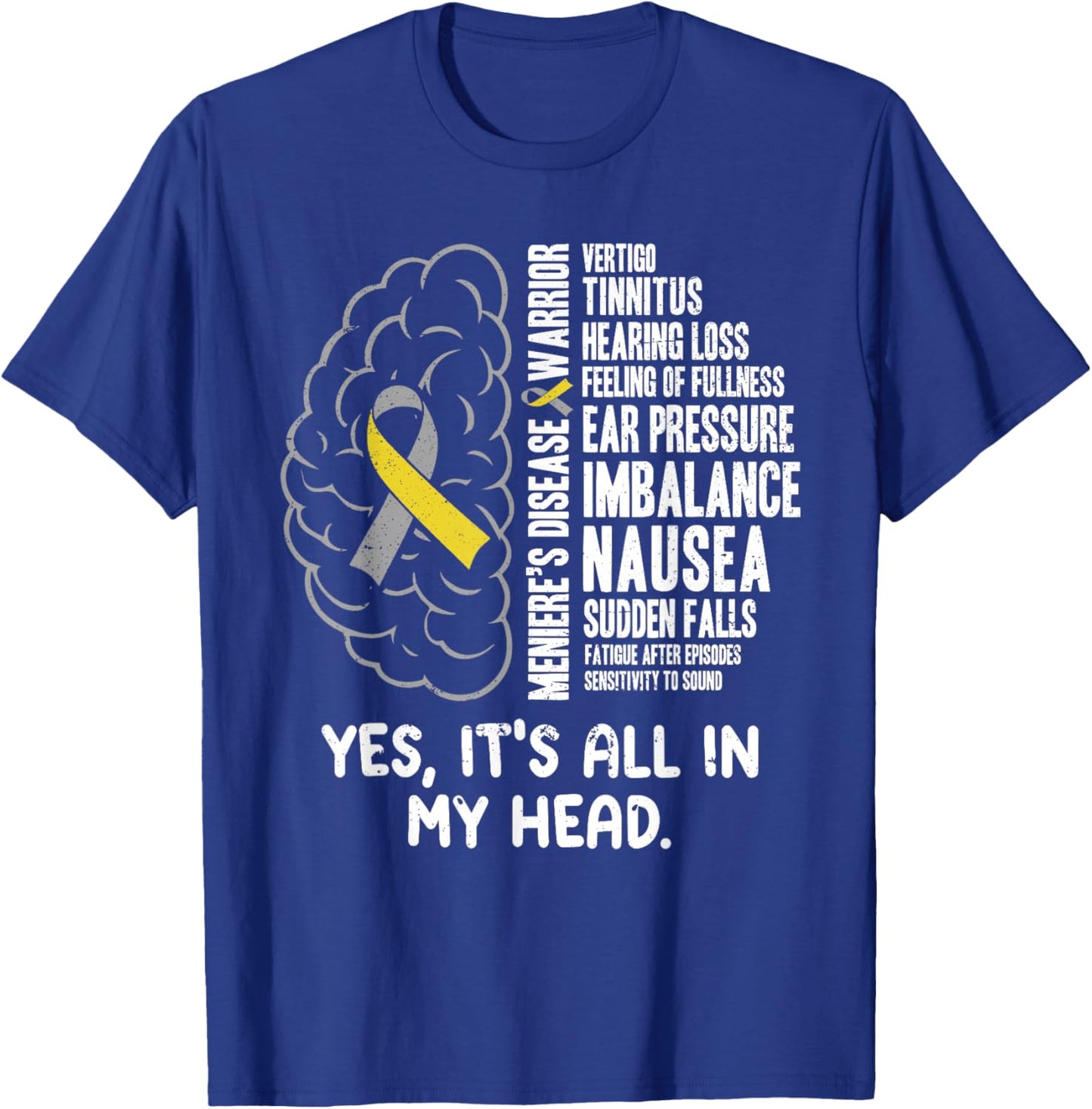 Vestibular Disorder Awareness Meniere Disease BBPV Vertigo T-Shirt - T-Shirt | Royal