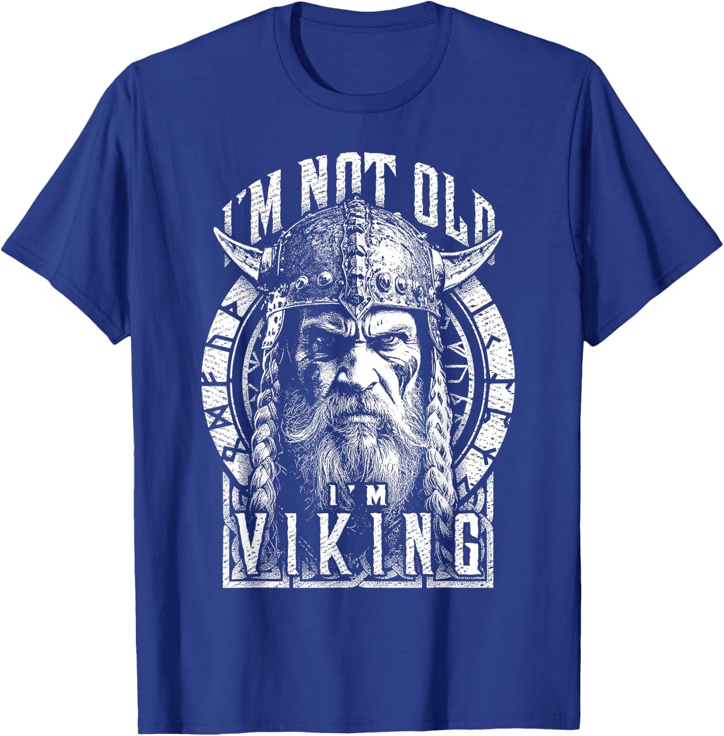 Funny Viking I'm Not Old Man Birthday Warrior Norse Runes T-Shirt - T-Shirt | Royal