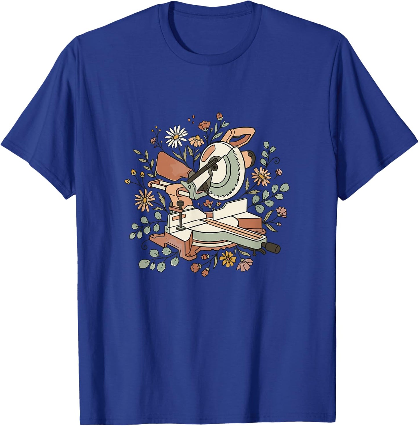 Boho Miter Saw Original Woodworker Floral Gift T-Shirt - T-Shirt | Royal