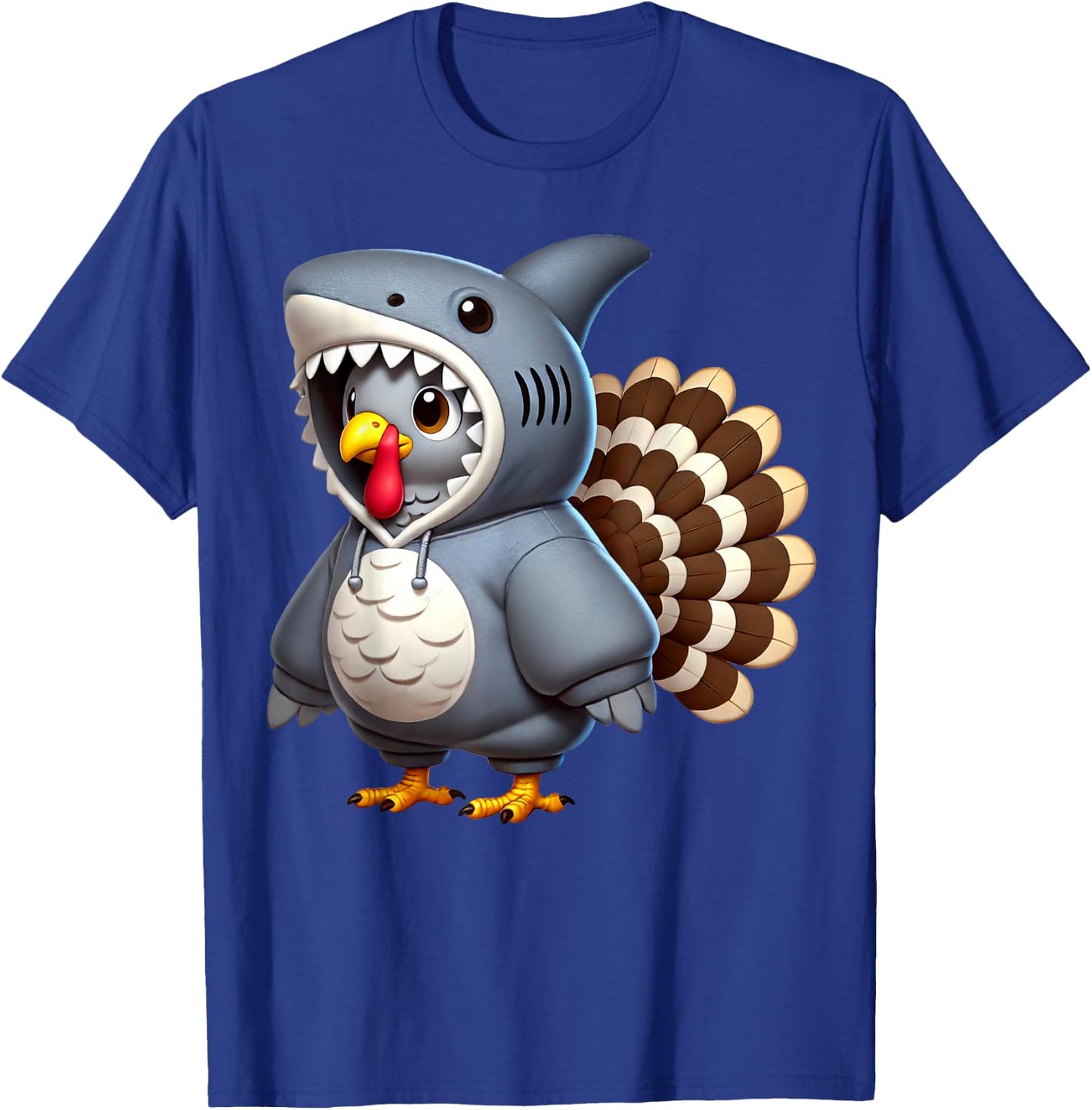 Turkey Dressed Shark Thanksgiving Parties Turkey Day 2024 T-Shirt - T-Shirt | Royal