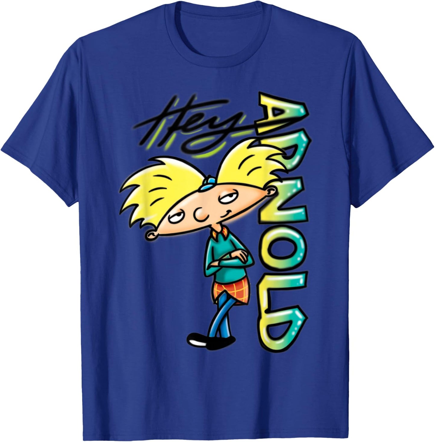 Nickelodeon Hey Arnold Character Grafitti Logo T-Shirt - T-Shirt | Royal