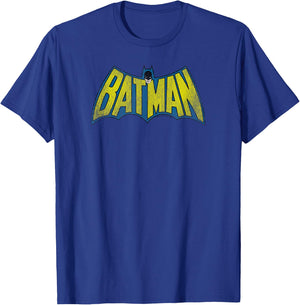 Batman Classic Logo Distressed T-Shirt - T-Shirt | Royal