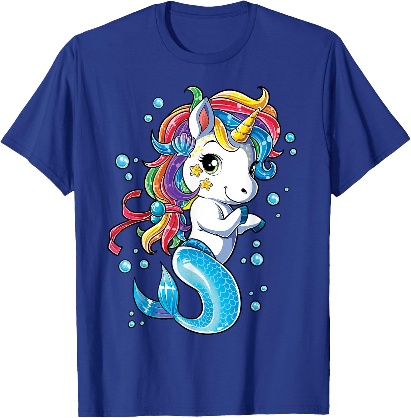 Unicorn Mermaid Mermicorn T Shirt Girls Kids Rainbow Gifts T-Shirt - T-Shirt | Royal