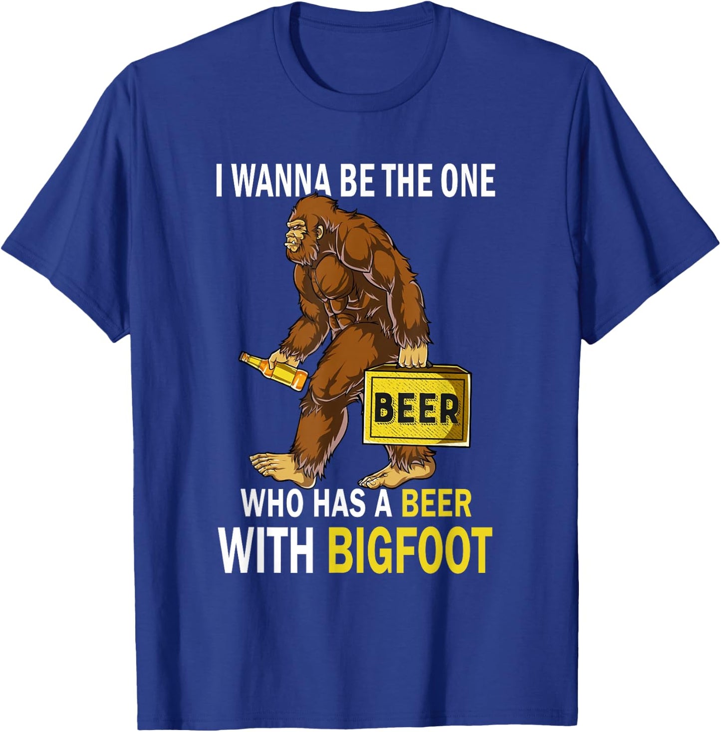 Beer With Bigfoot Idea Gift Sasquatch Man's T-Shirt - T-Shirt | Royal