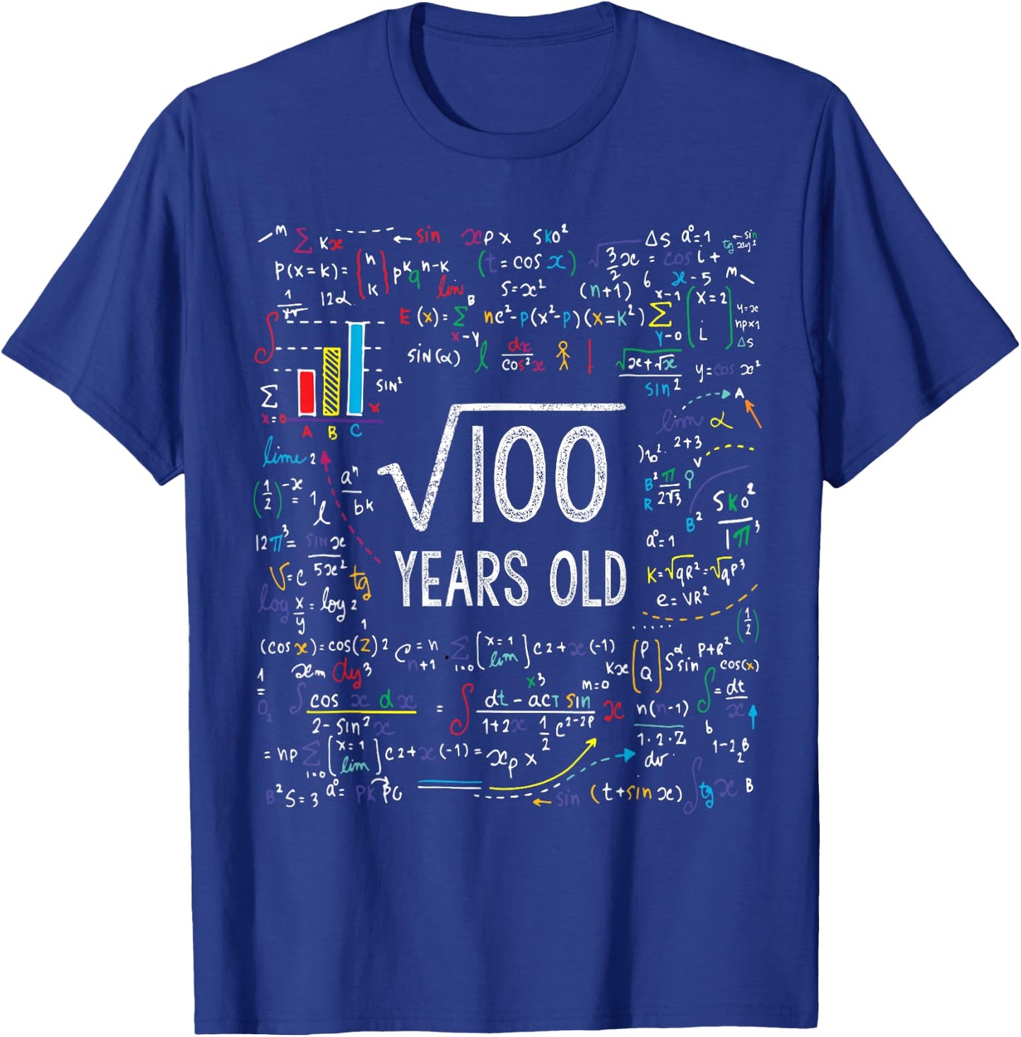 Square Root of 100 10th Birthday 10 Year Old Gifts Math Bday T-Shirt - T-Shirt | Royal