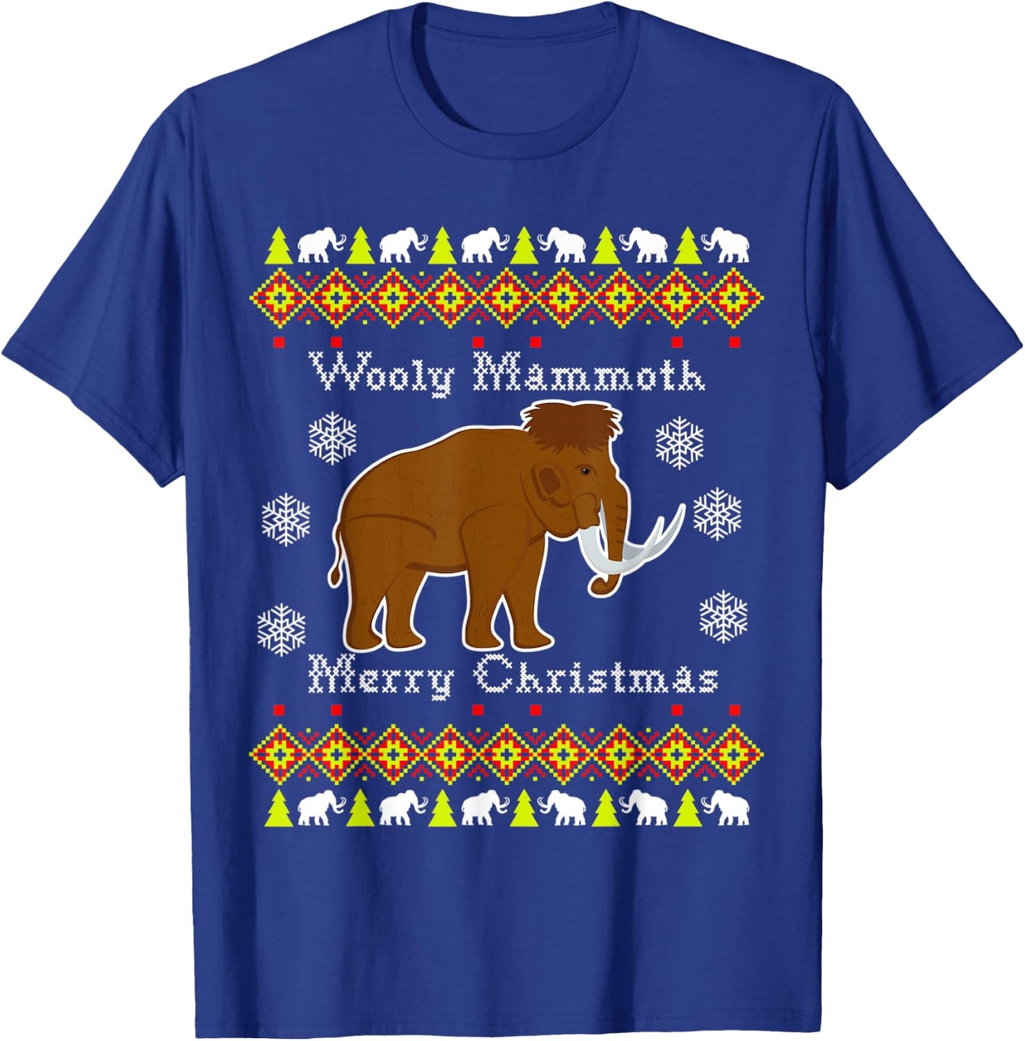 Wooly Mammoth Ugly Christmas T-Shirt - T-Shirt | Royal