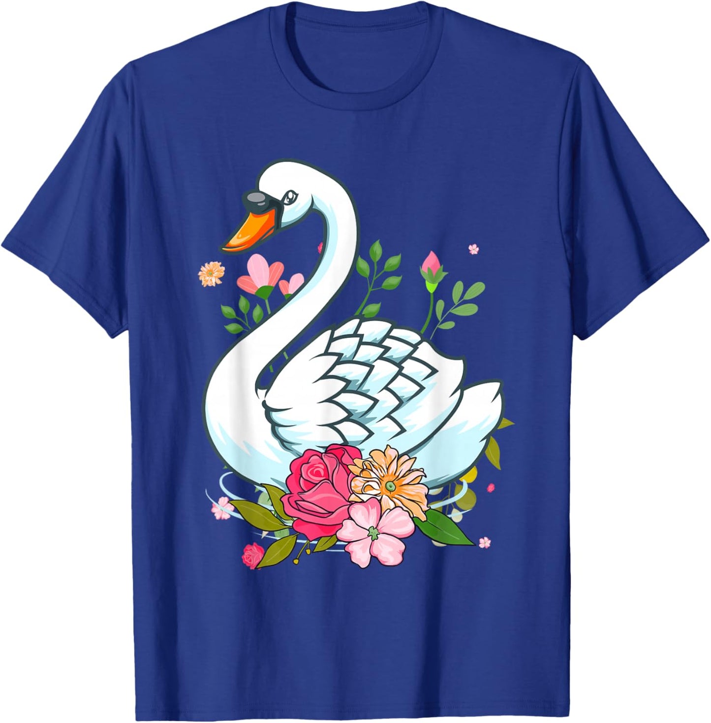 Cute Swan Art Girls Animal Waterfowl Swan Lover T-Shirt - T-Shirt | Royal