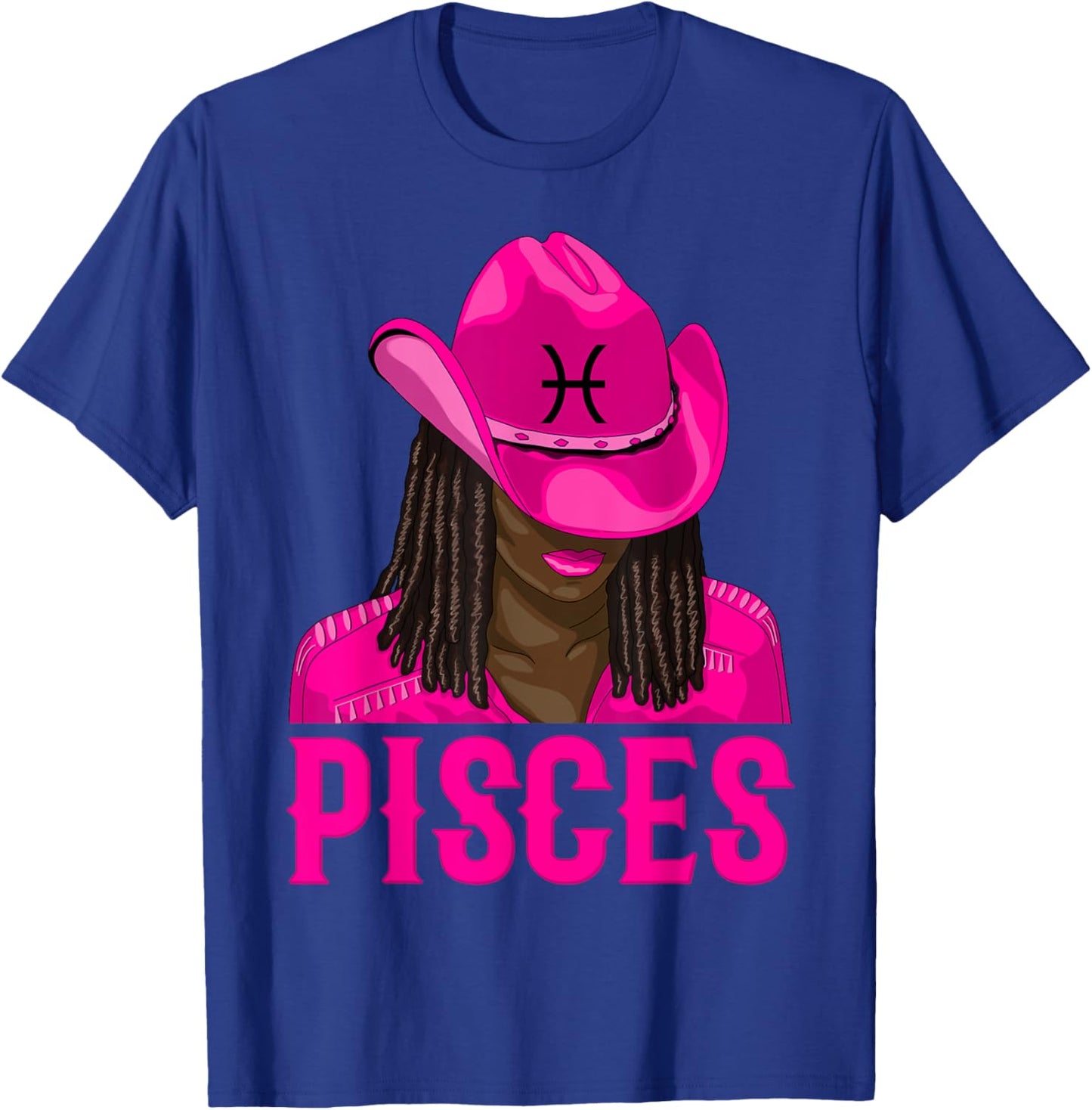 Pisces Western Cowgirl African American Black Women T-Shirt - T-Shirt | Royal
