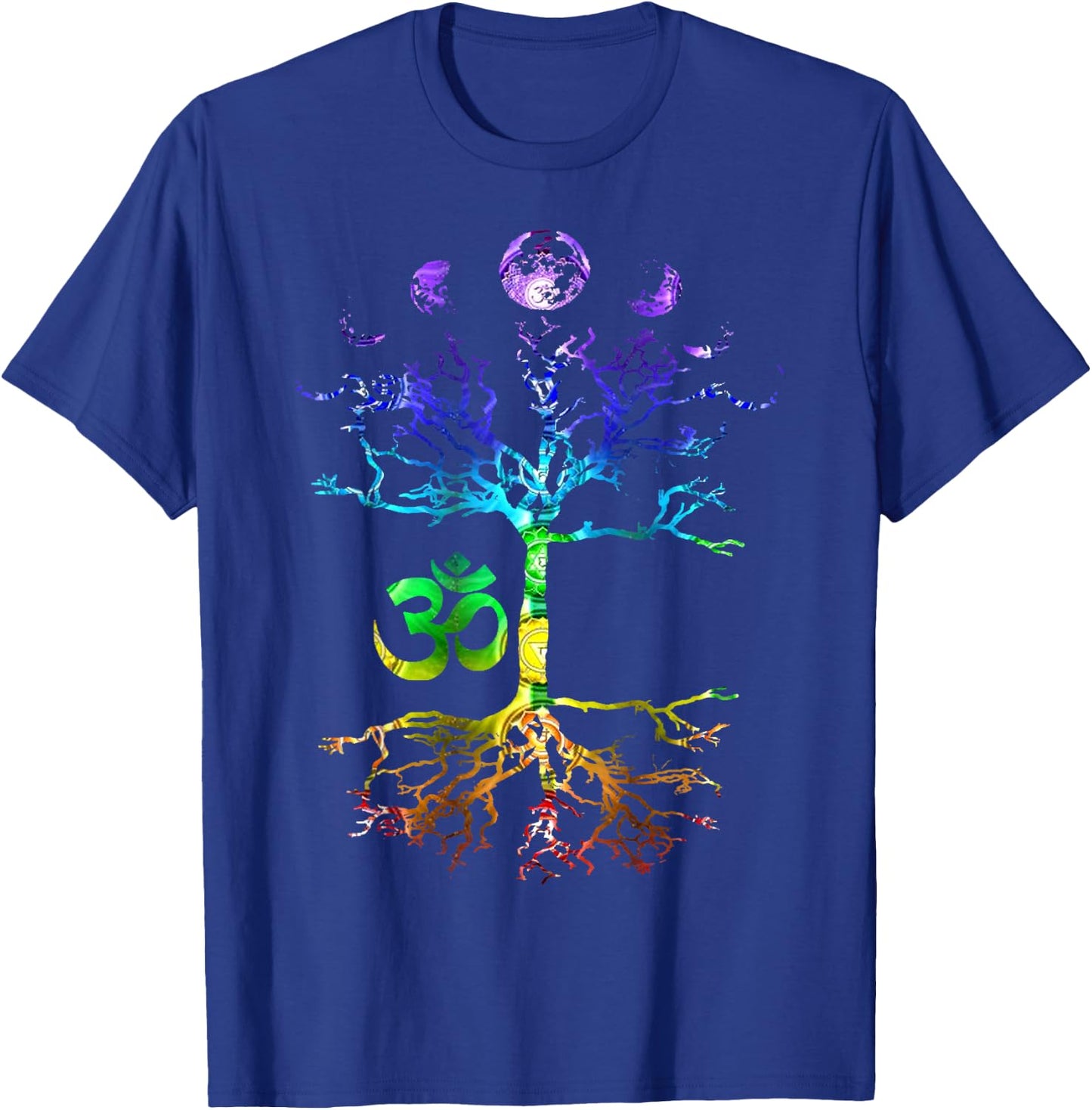 Phases of The Moon Tree of Life Om Chakra Gift Small T-Shirt - T-Shirt | Royal