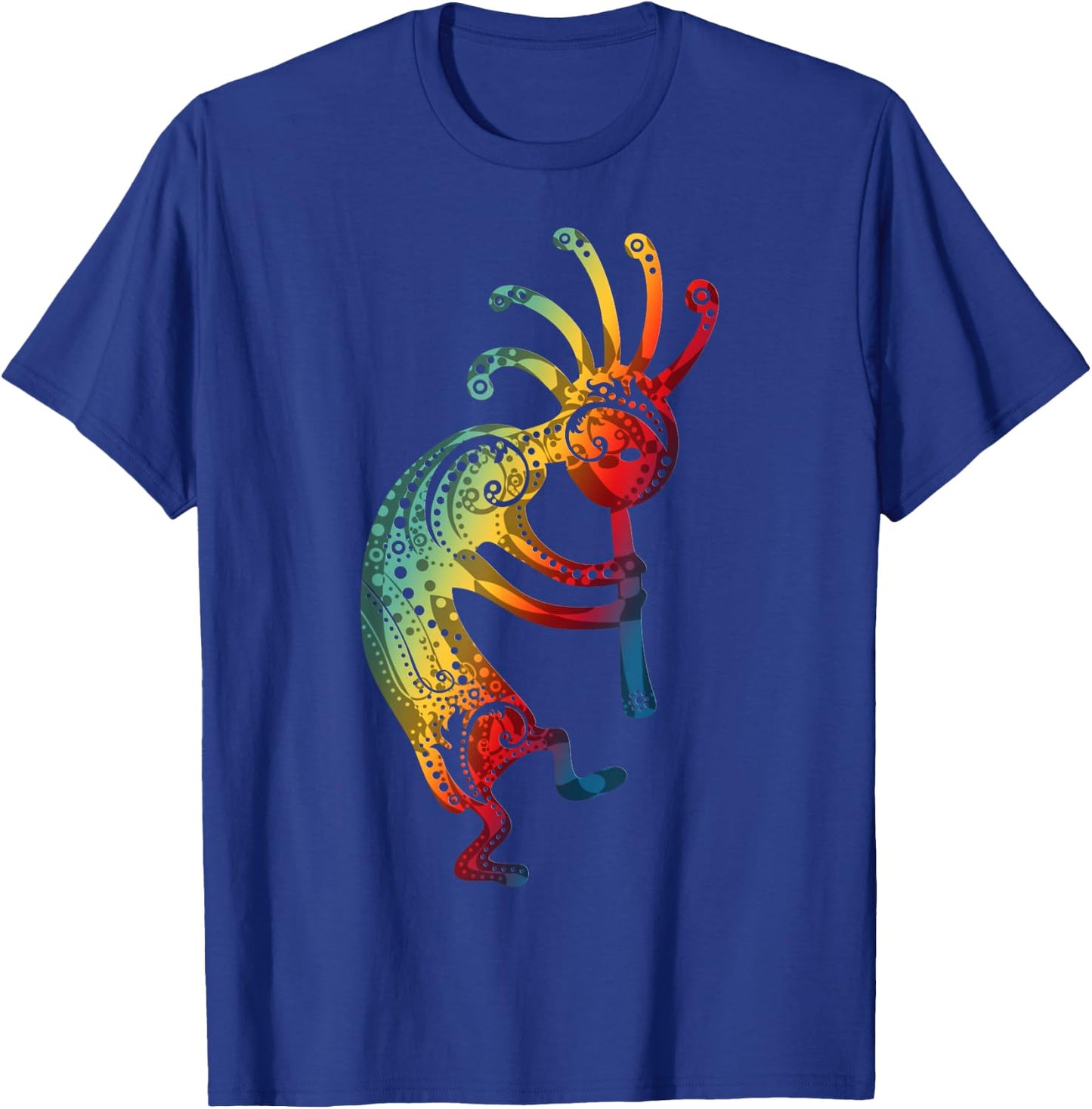 Native American Kokopelli with Ornaments Gradients T-Shirt - T-Shirt | Royal