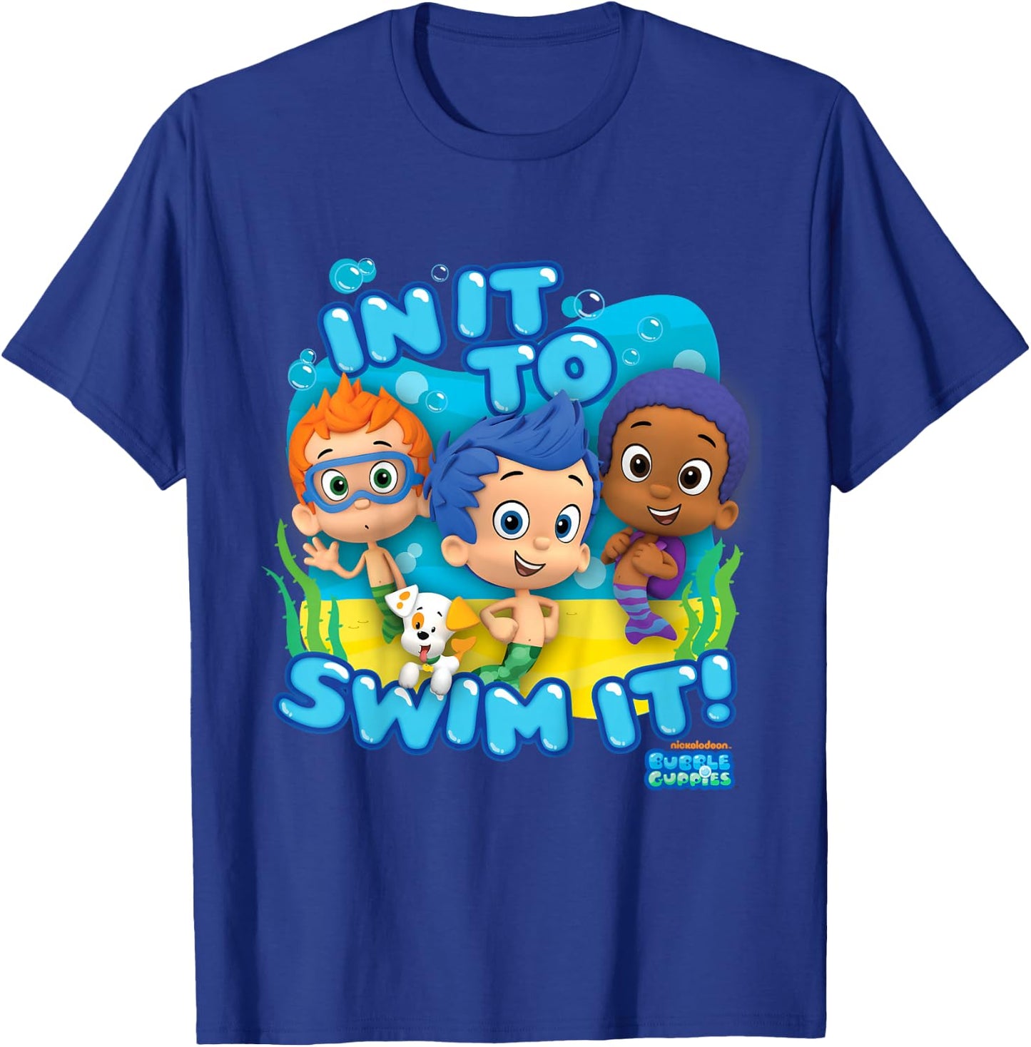 Kids Bubble Guppies in It to Swim It T-Shirt - T-Shirt | Royal