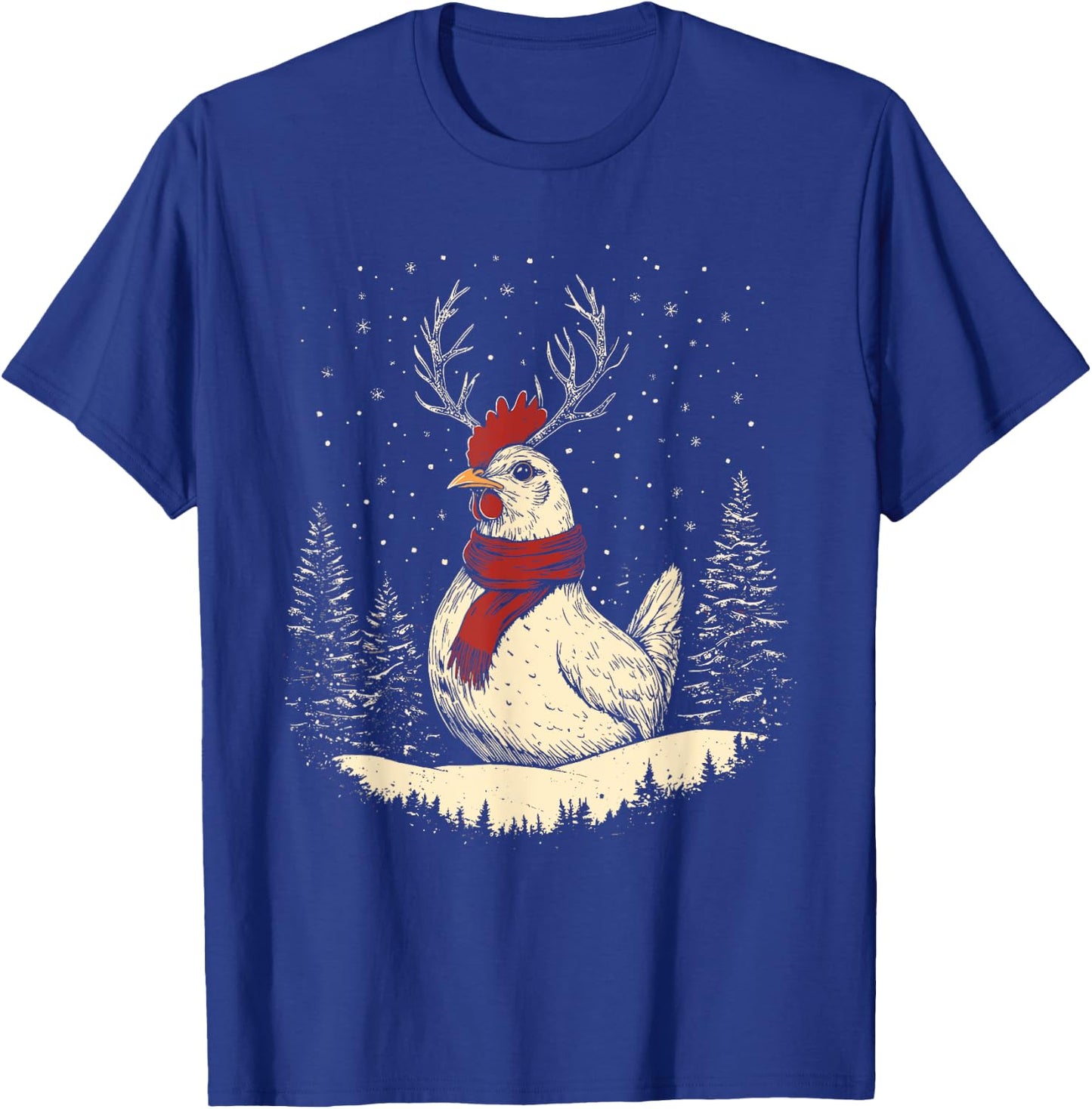 Chicken Reindeer Farmer Christmas Xmas T-Shirt - T-Shirt | Royal