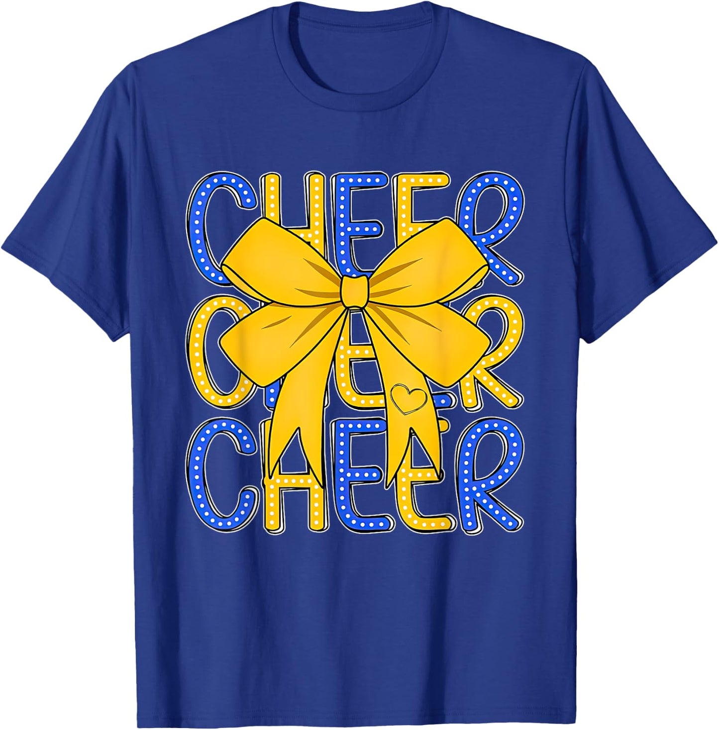 Game Day Football Coquette Bow Cheer Mom Cheer Girl T-Shirt - T-Shirt | Royal