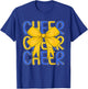 Game Day Football Coquette Bow Cheer Mom Cheer Girl T-Shirt - T-Shirt | Royal