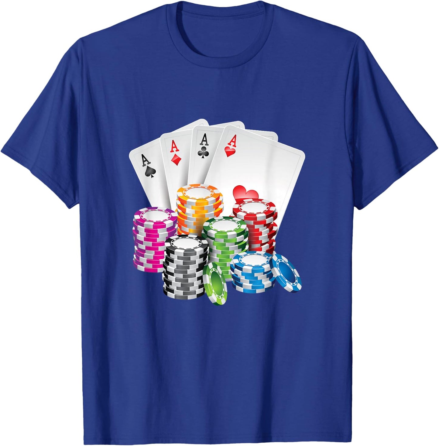 Poker Gambling Card Chips Casino Poker Holdem T-Shirt - T-Shirt | Royal
