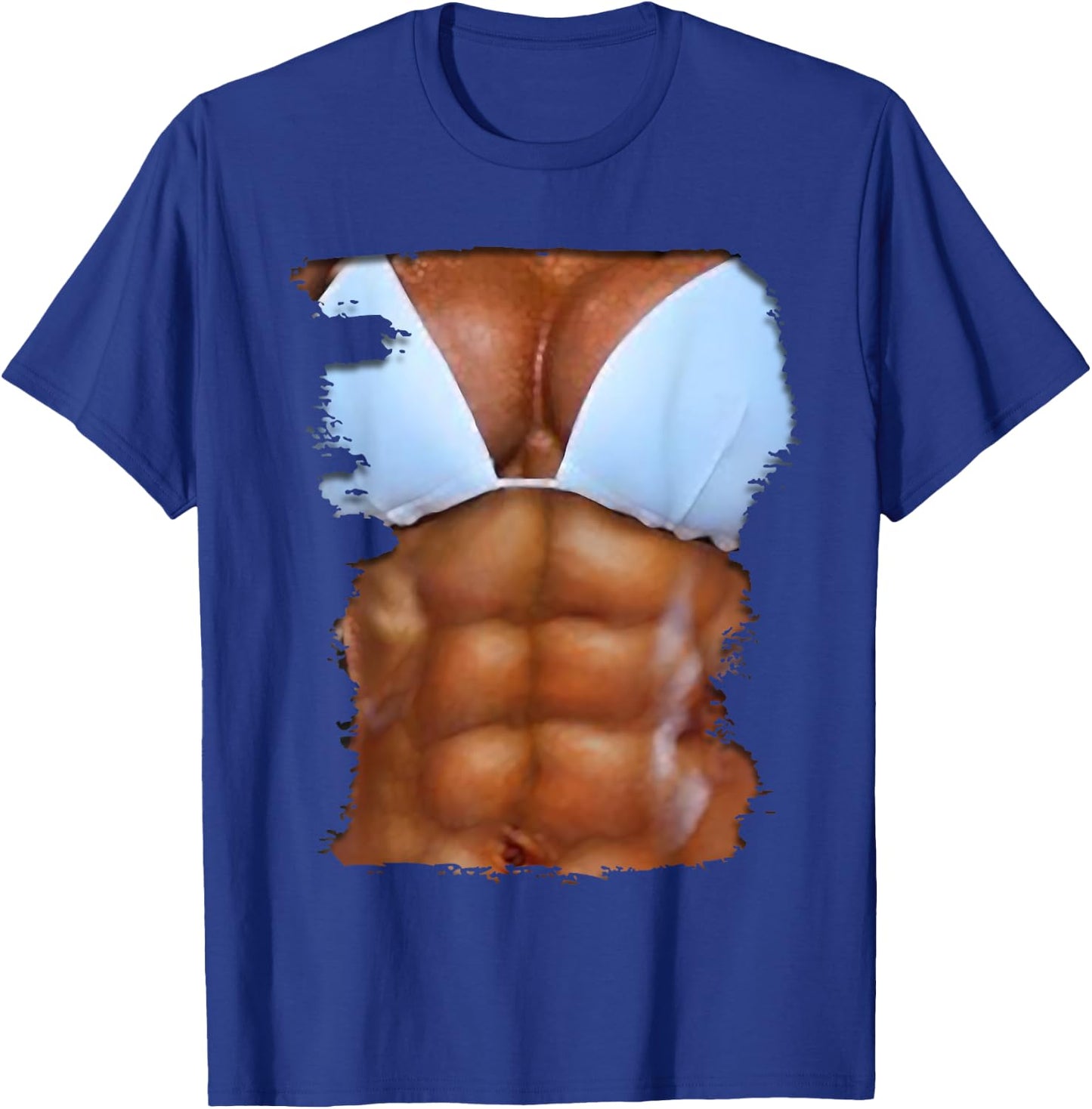 Fake Abs T Shirt Funny Bikini Body Muscle Six Pack 3D T-Shirt - T-Shirt | Royal