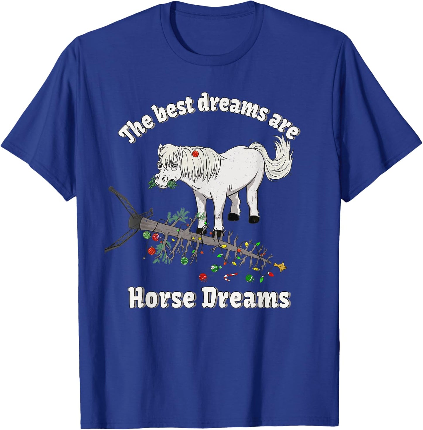 Icelandic Horse riding Shetland Pony Christmas Dreams Gift T-Shirt - T-Shirt | Royal