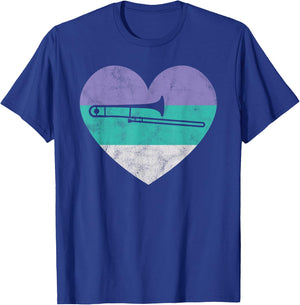 Trombone Gift Teens & Girls Retro Vintage T-Shirt - T-Shirt | Royal