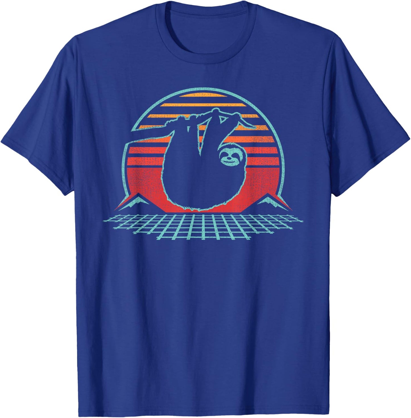 Sloth Lover Animal Retro Vintage 80s Style T-Shirt - T-Shirt | Royal