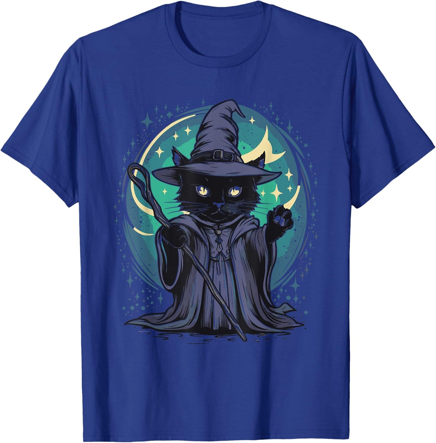 Black Wizard Cat Women Kids T-Shirt - T-Shirt | Royal