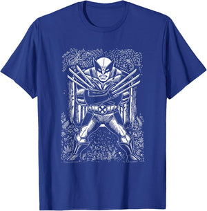 Marvel Wolverine Logan Linocut Black T-Shirt - T-Shirt | Royal
