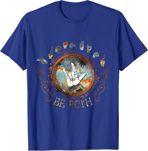 Human Kind Be Both ASL - Sign Language Gift T-Shirt - T-Shirt | Royal