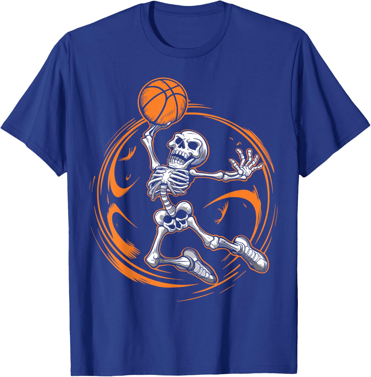 Basketball Skeleton Halloween Men Boys Basketball Halloween T-Shirt - T-Shirt | Royal