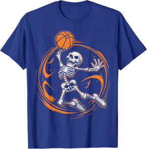 Basketball Skeleton Halloween Men Boys Basketball Halloween T-Shirt - T-Shirt | Royal