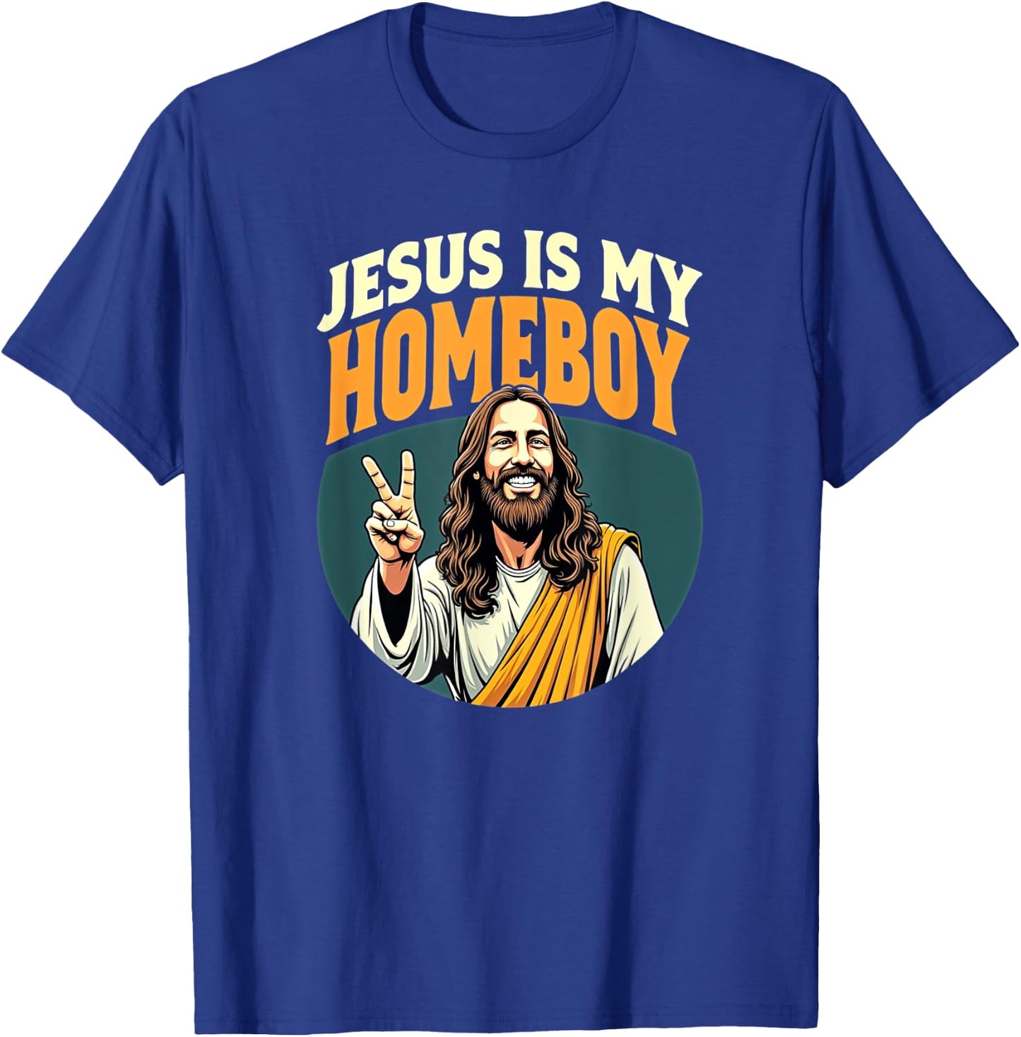 Tennessee Merchant Adults Jesus Is My Homeboy , Black, Small, Short Sleeve T-Shirt - T-Shirt | Royal