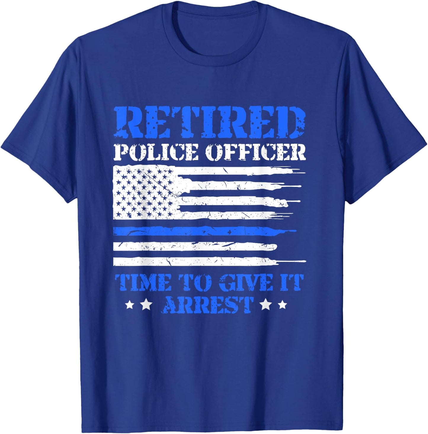 Police Officer Retirement Appreciation Gift Shirts -Adults Black Modern Letter Print Small Short Sleeve T-Shirt - T-Shirt | Royal