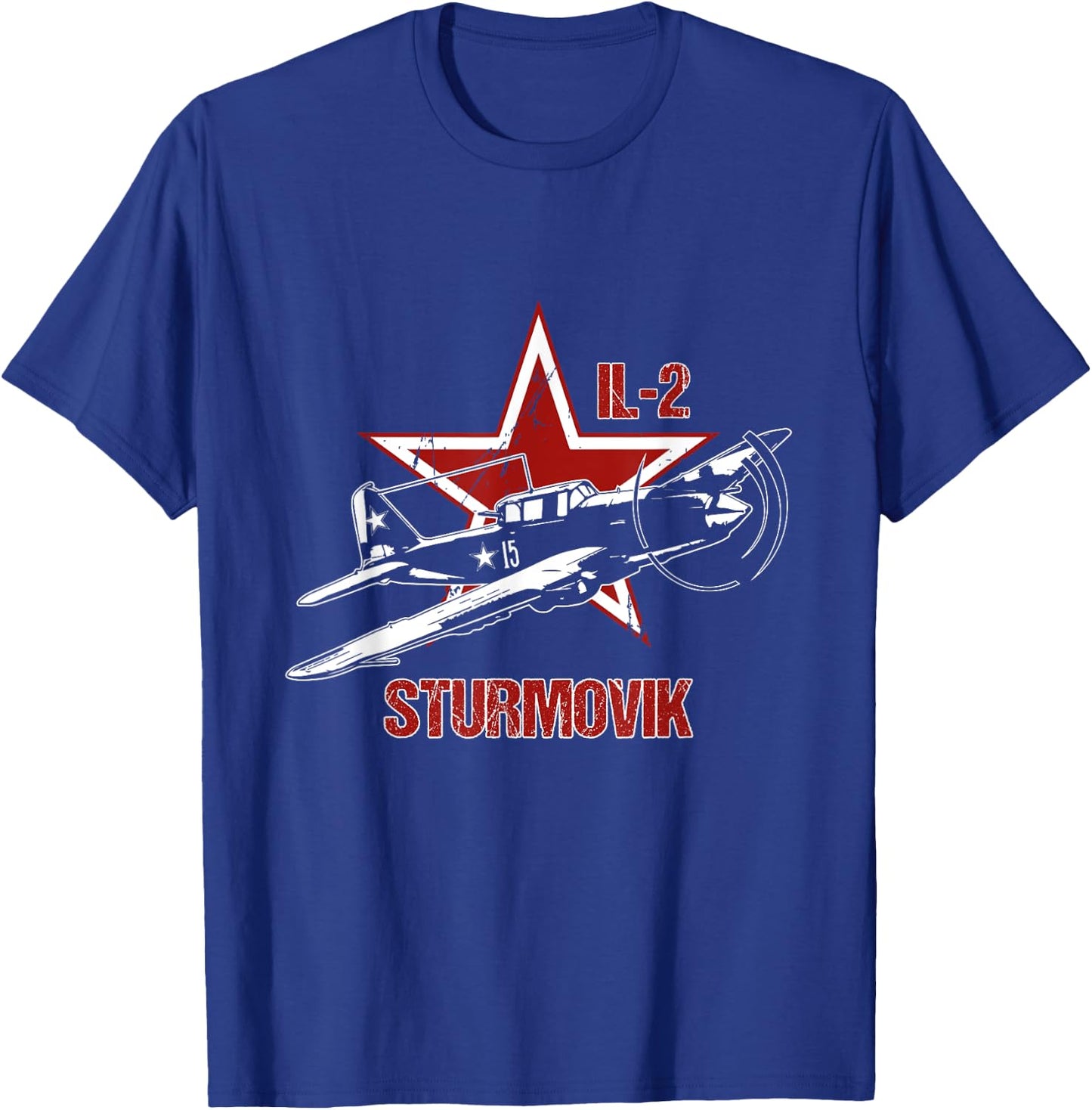 Ilyushin IL2 Sturmovik Russian Star Warbird Aircraft WW2 Red T-Shirt - T-Shirt | Royal