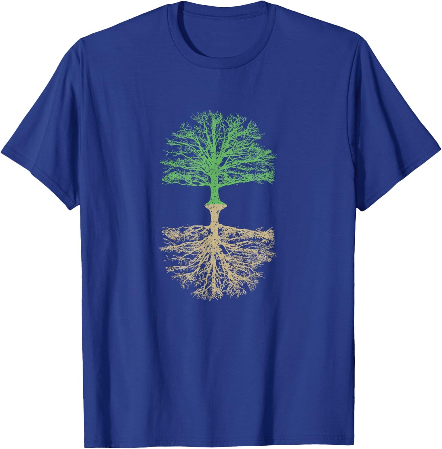 Trees and Roots Outdoor Camping Reflection Nature T-Shirt - T-Shirt | Royal