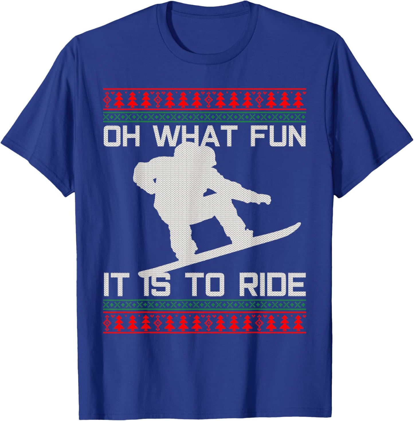 Snowboard Ugly Christmas - Christmas Funny Gift T-Shirt - T-Shirt | Royal