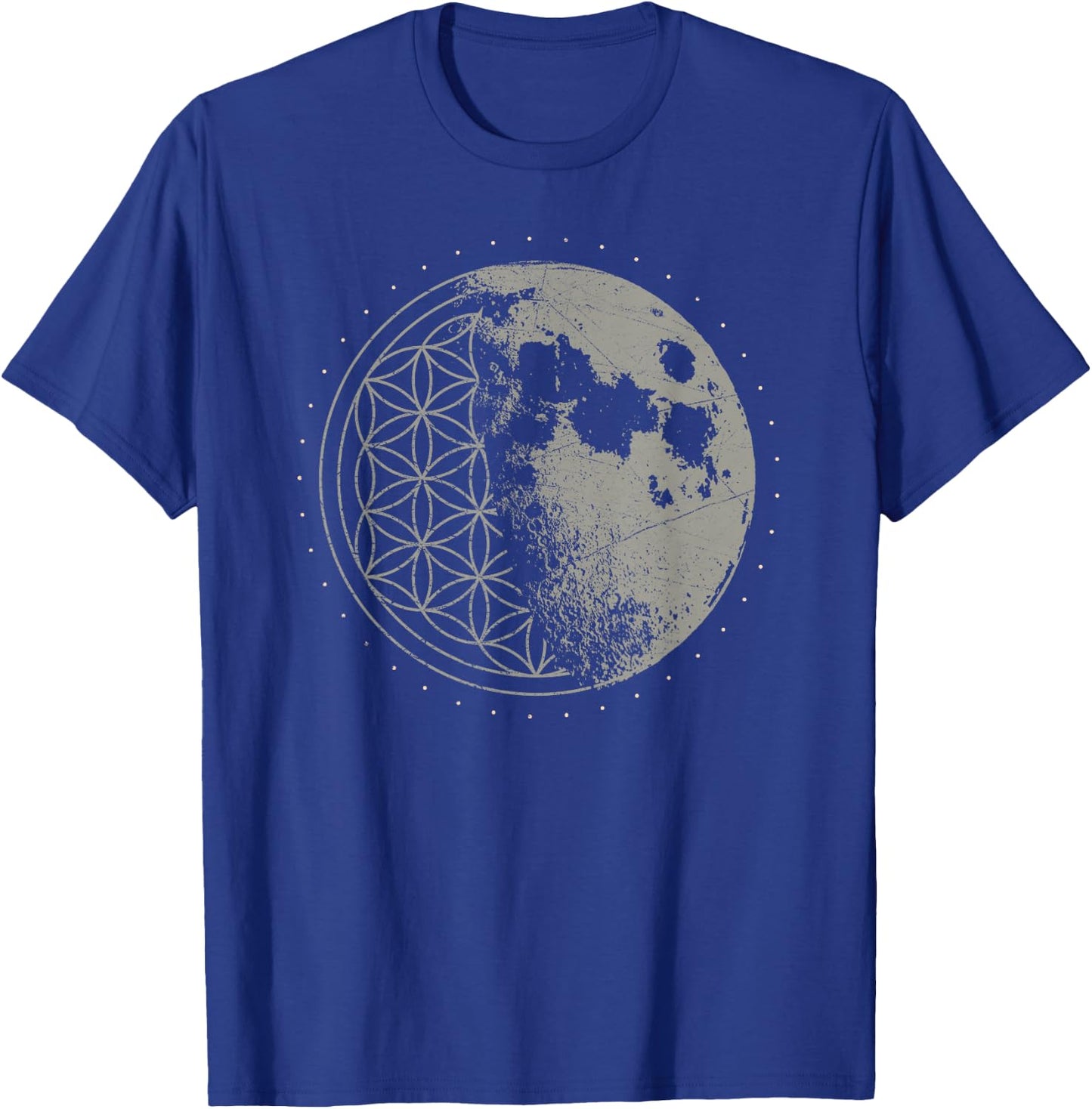 Sacred Geometry Moon Flower of Life Psychedelic Goa LSD DMT T-Shirt - T-Shirt | Royal
