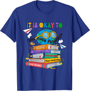 Books It's Okay To Be Kind - Yellow Mental Health Day Kids T-Shirt - T-Shirt | Royal