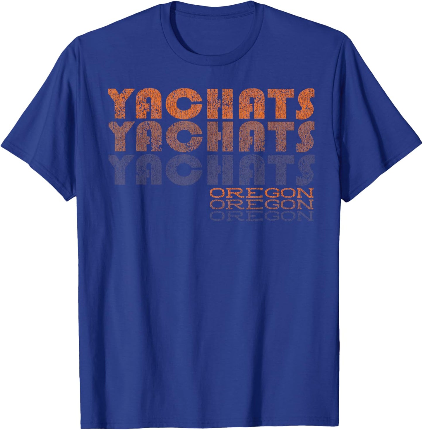 Retro Yachats Oregon T-Shirt - T-Shirt | Royal