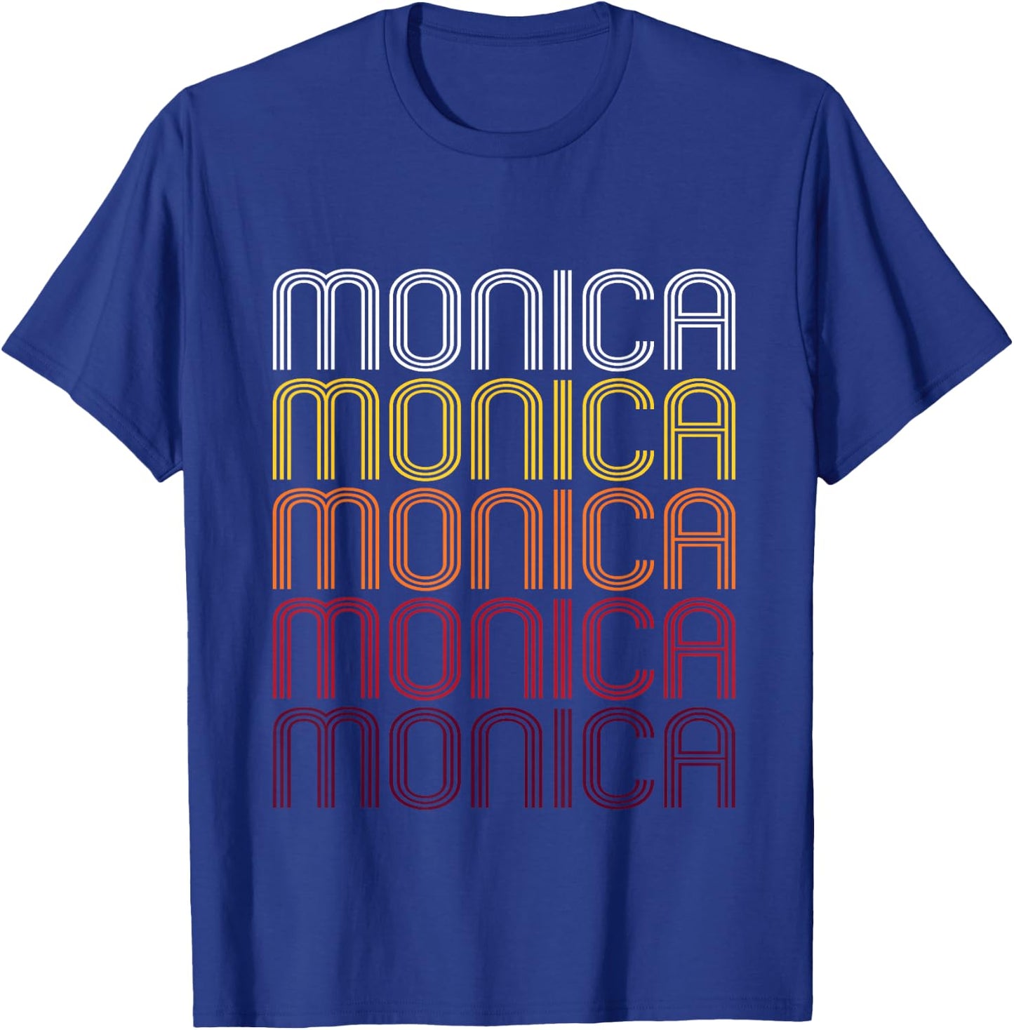 Monica Retro Wordmark Pattern - Vintage Style T-Shirt - T-Shirt | Royal