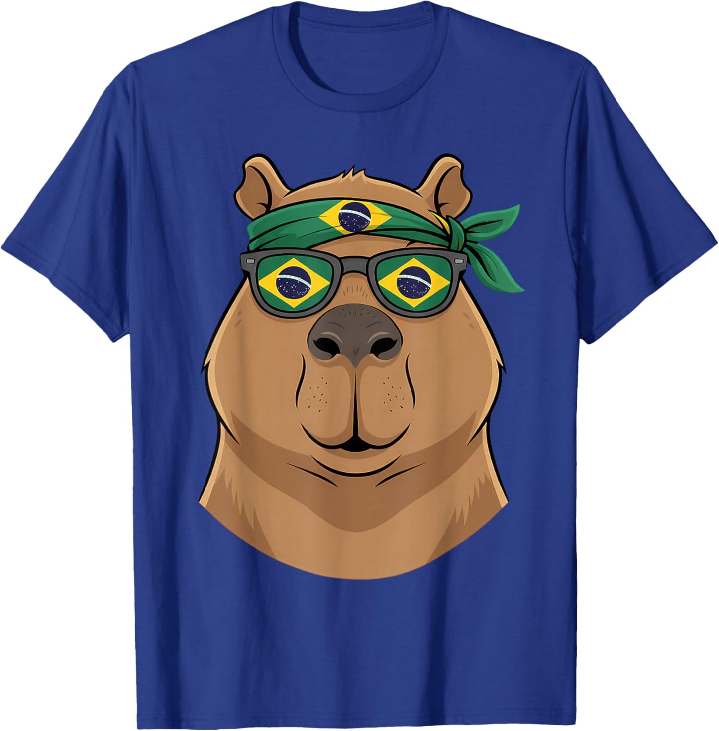 Brazil Flag Capybara Brazilian Roots Brasilian Pride Brasil T-Shirt - T-Shirt | Royal